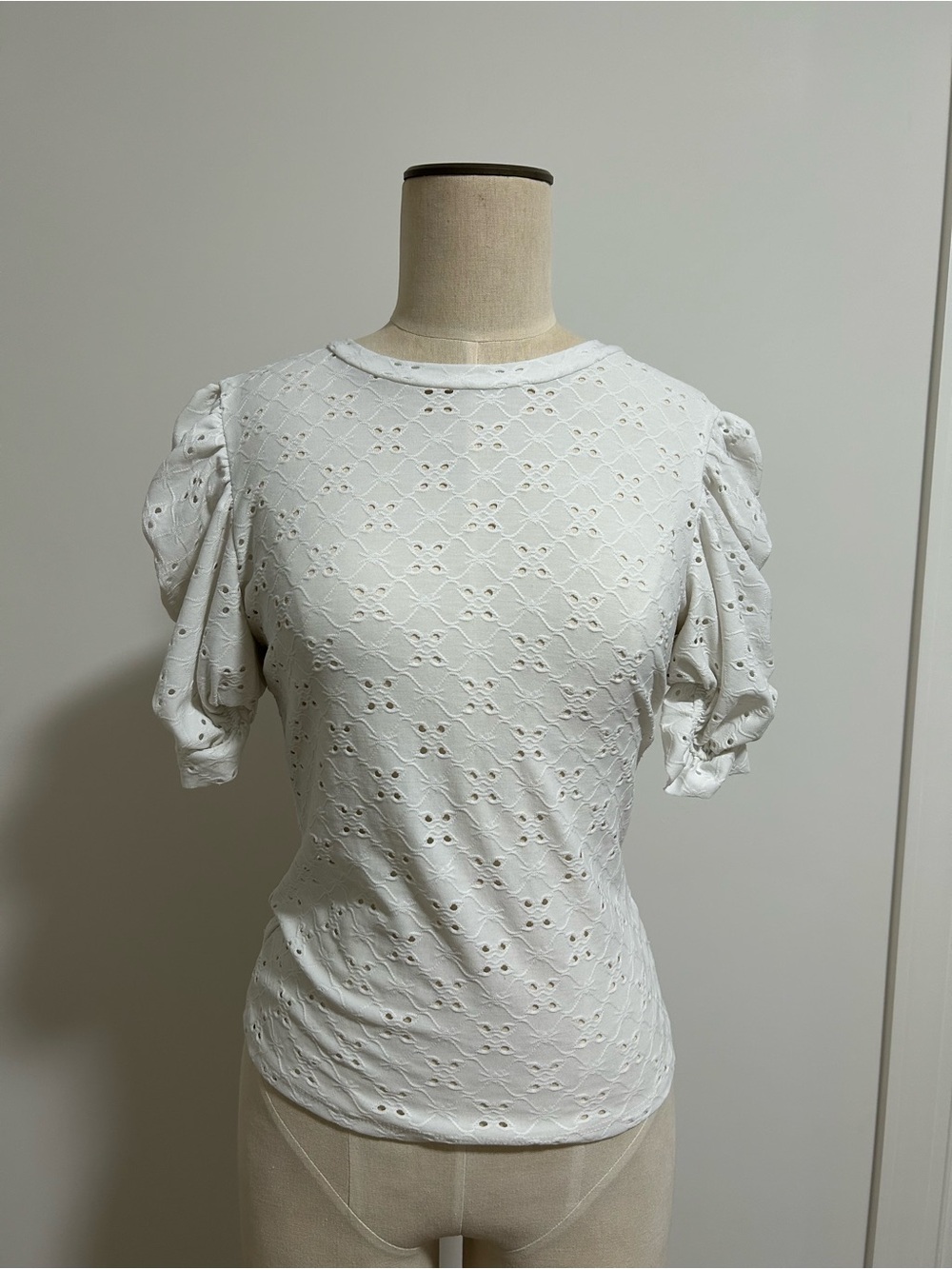 Classic White Eyelet Puff Sleeve Top